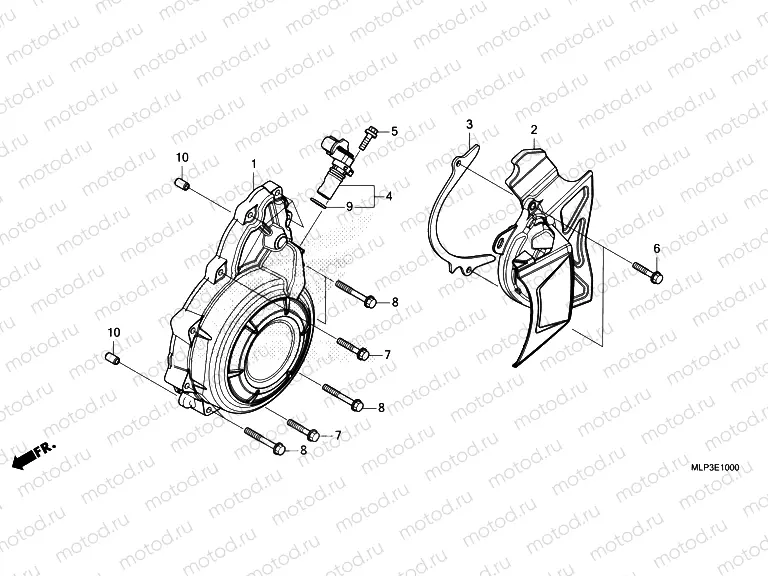 E-10 LEFT CRANKCASE COVER