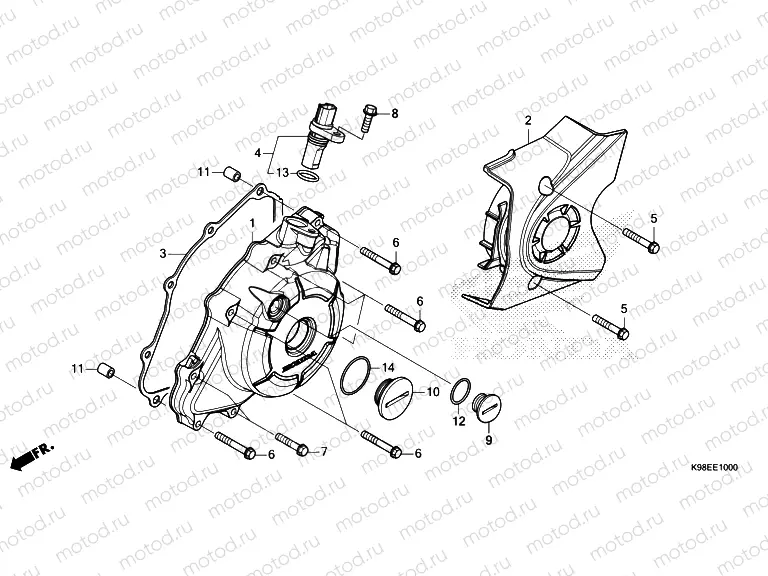E-10 LEFT CRANKCASE COVER