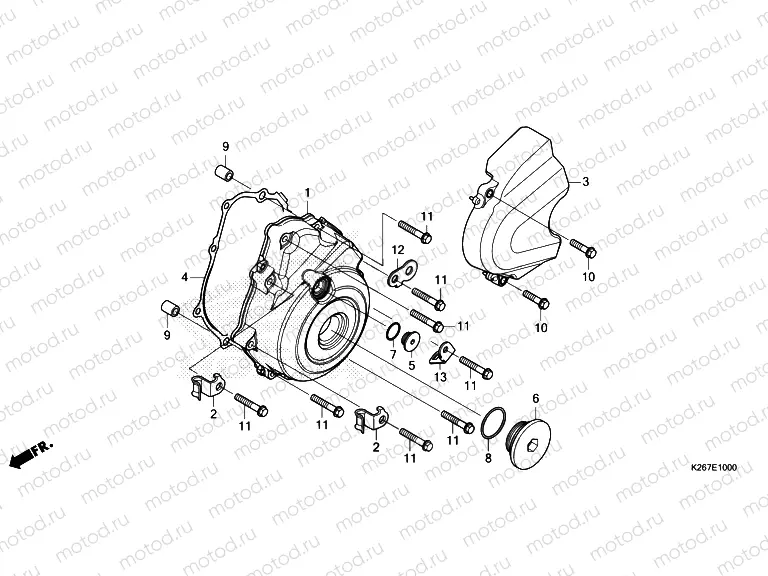 E-10 LEFT CRANKCASE COVER