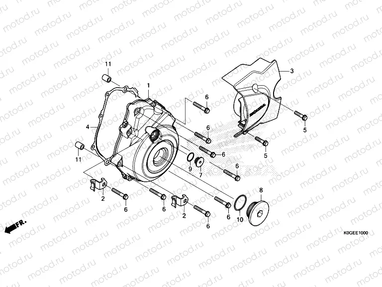 E-10 LEFT CRANKCASE COVER