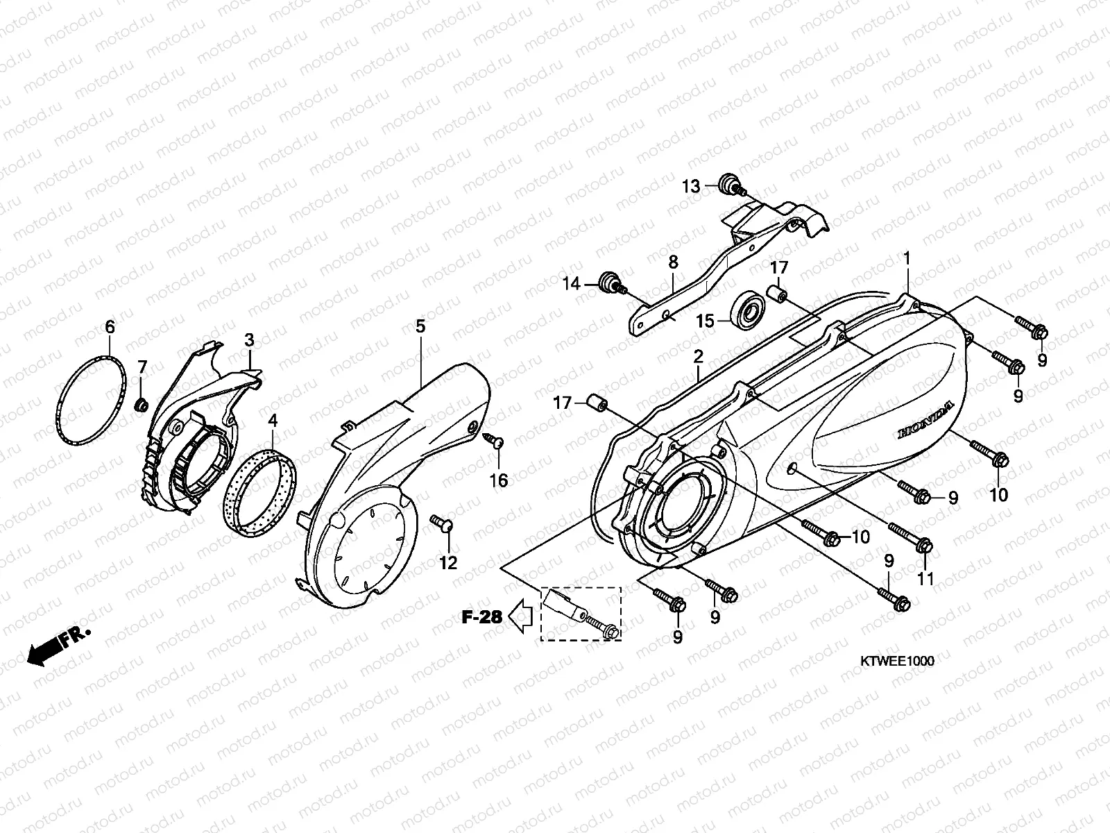 E-10 LEFT CRANKCASE COVER