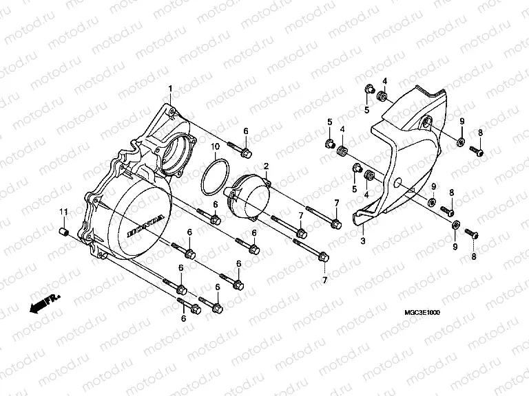 E-10 LEFT CRANKSHAFT COVER