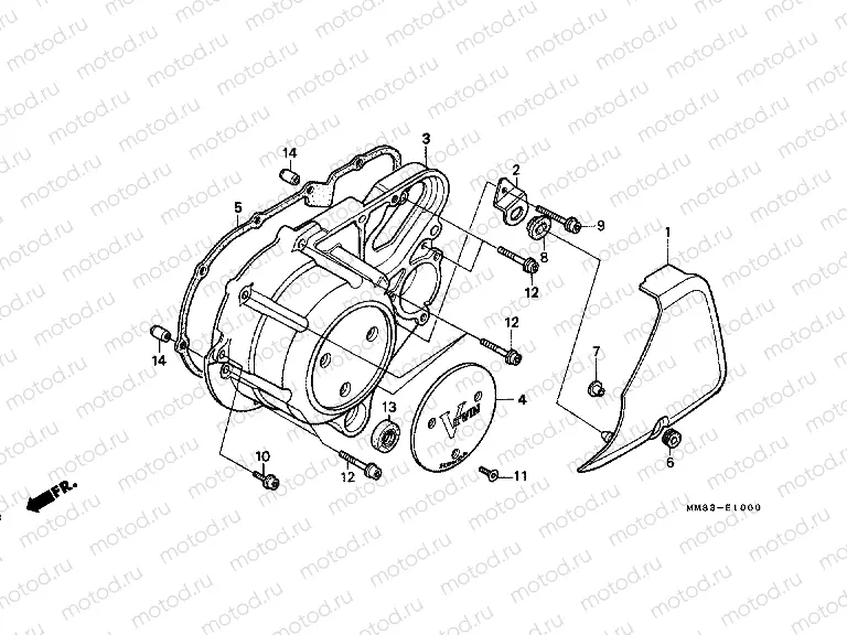 E-10 LEFT CRANKSHAFT COVER