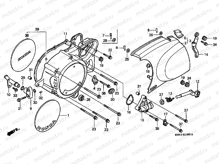 E-10 LEFT CRANKSHAFT COVER
