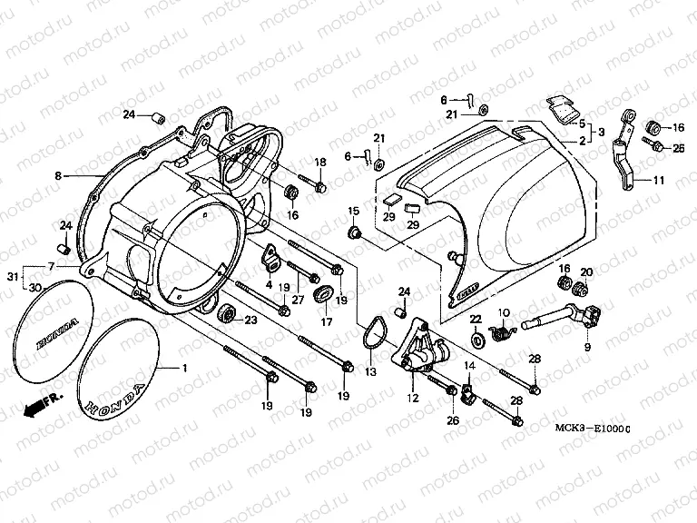 E-10 LEFT CRANKSHAFT COVER