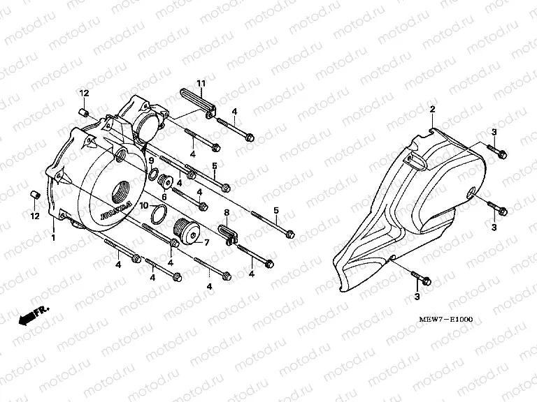 E-10 LEFT CRANKSHAFT COVER