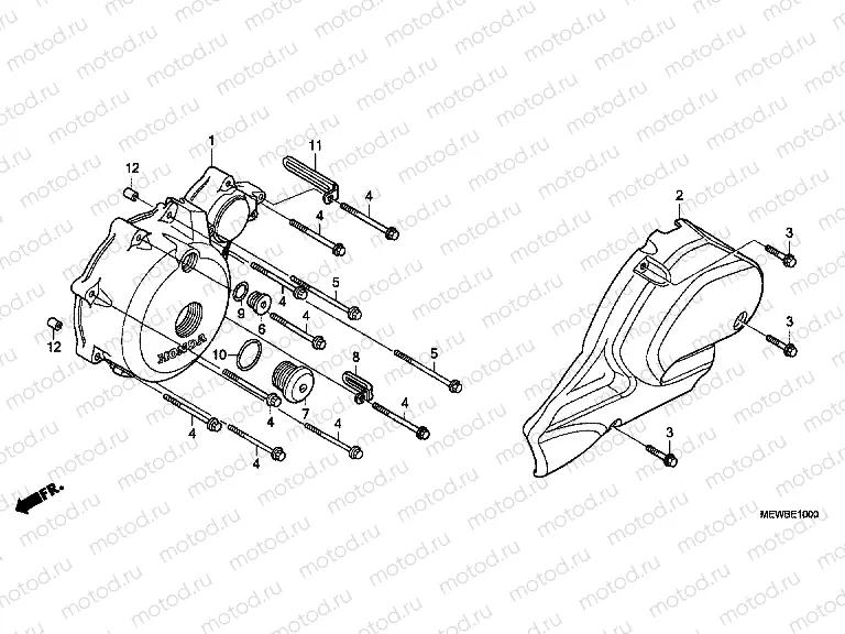 E-10 LEFT CRANKSHAFT COVER