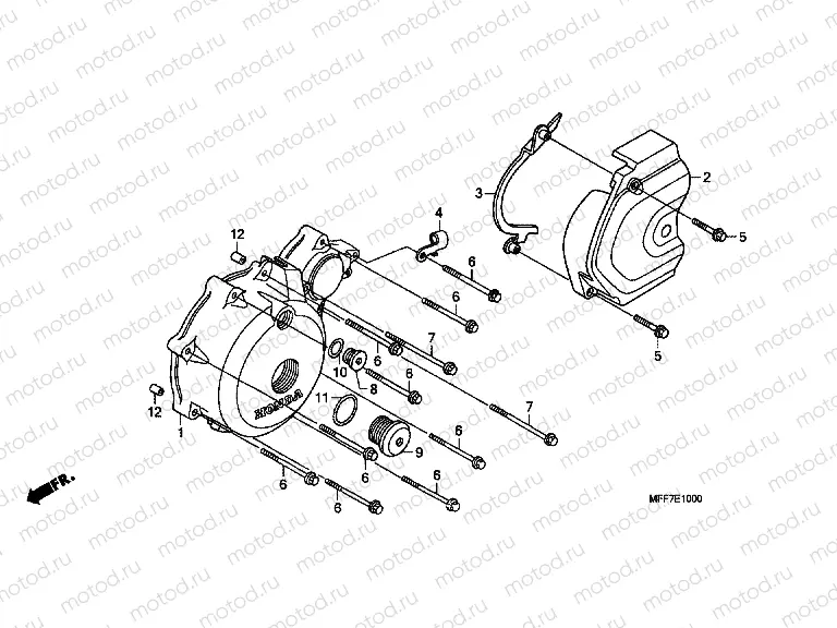 E-10 LEFT CRANKSHAFT COVER