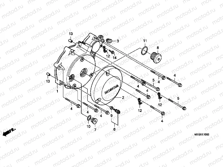 E-10 LEFT CRANKSHAFT COVER
