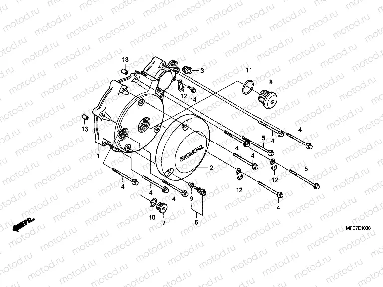 E-10 LEFT CRANKSHAFT COVER