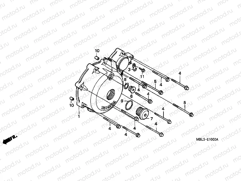 E-10 LEFT CRANKSHAFT COVER