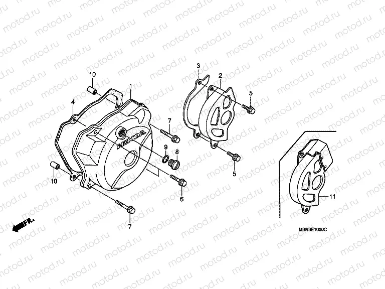 E-10 LEFT CRANKSHAFT COVER