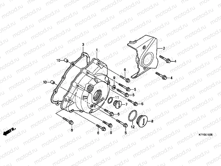 E-10 LEFT CRANKSHAFT COVER