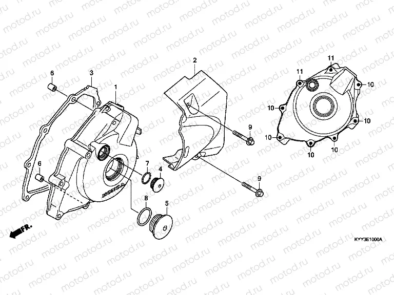 E-10 LEFT CRANKSHAFT COVER