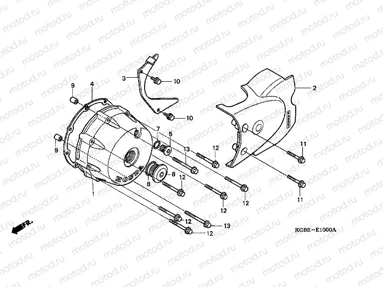 E-10 LEFT CRANKSHAFT COVER