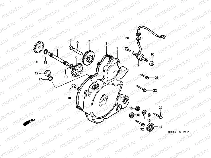 E-10 LEFT CRANKSHAFT COVER