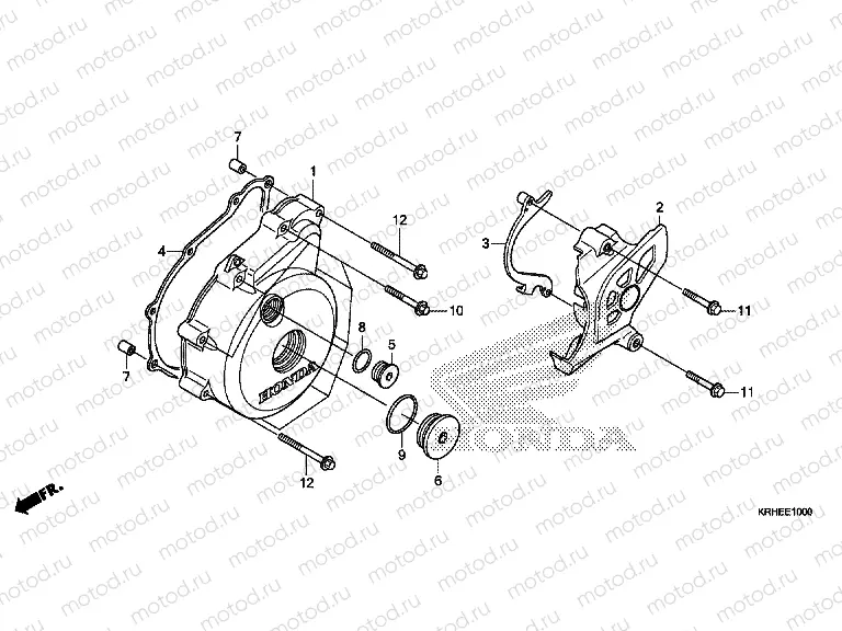 E-10 LEFT CRANKSHAFT COVER