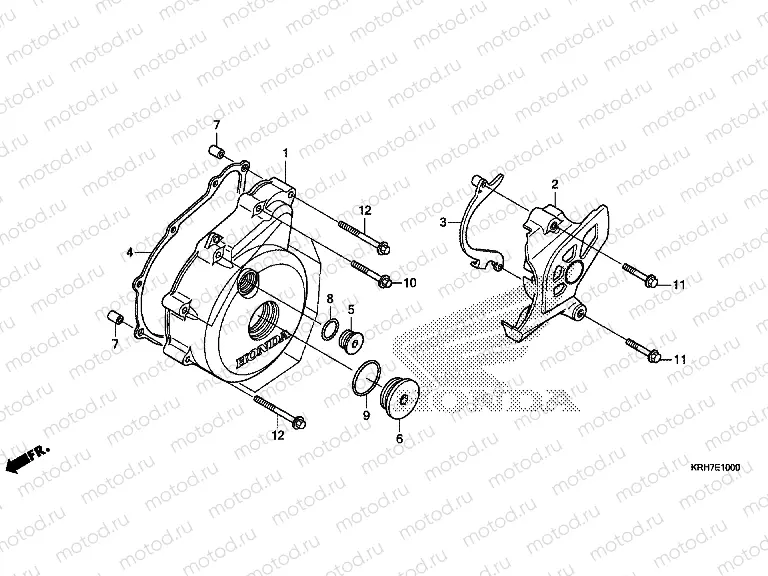 E-10 LEFT CRANKSHAFT COVER