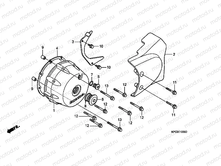 E-10 LEFT CRANKSHAFT COVER
