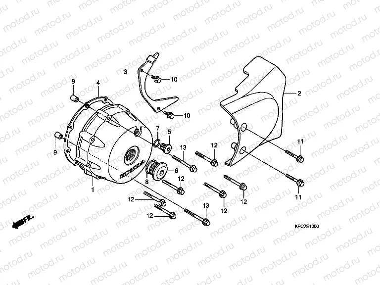 E-10 LEFT CRANKSHAFT COVER