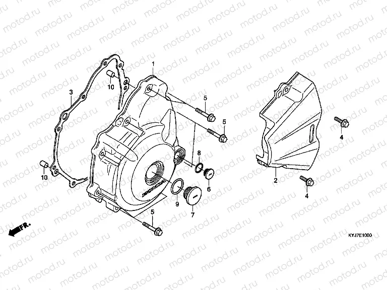E-10 LEFT CRANKSHAFT COVER