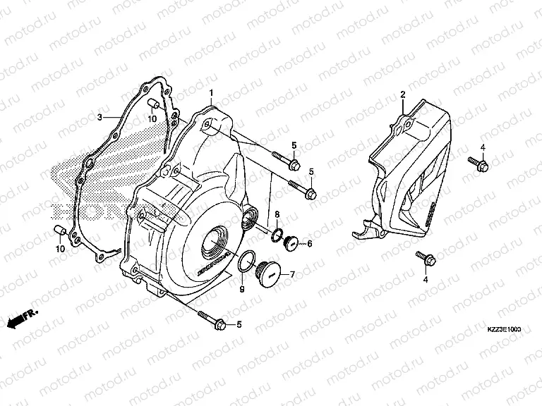 E-10 LEFT CRANKSHAFT COVER