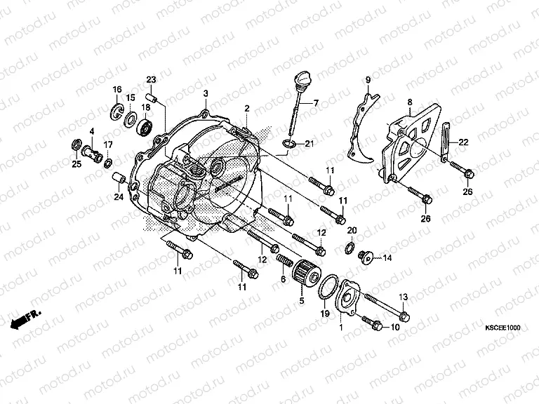 E-10 LEFT CRANKSHAFT COVER