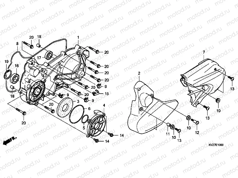 E-10 LEFT CRANKSHAFT COVER