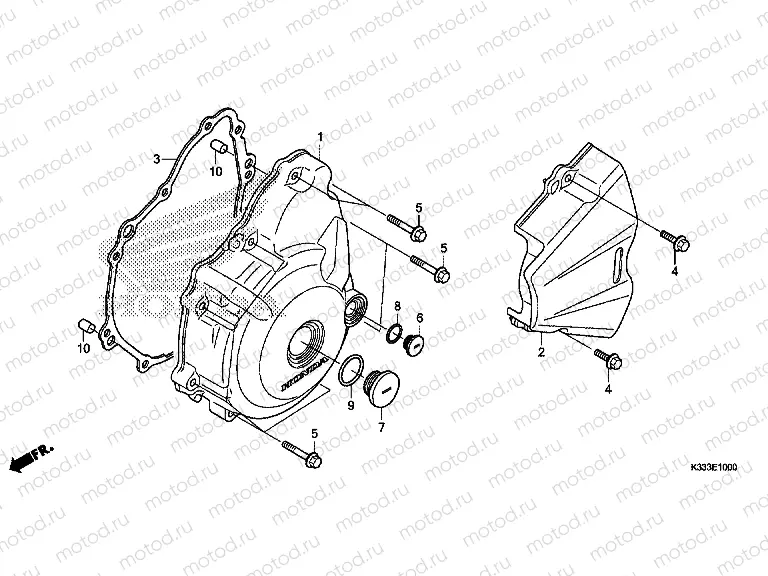 E-10 LEFT CRANKSHAFT COVER