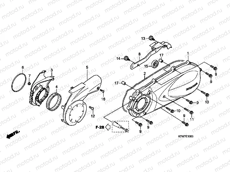 E-10 LEFT CRANKSHAFT COVER