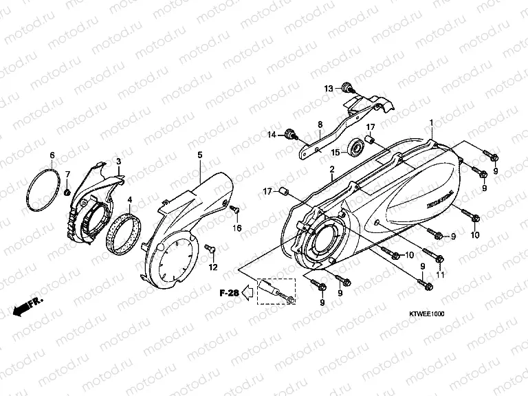 E-10 LEFT CRANKSHAFT COVER