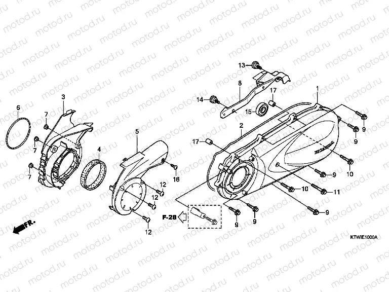 E-10 LEFT CRANKSHAFT COVER
