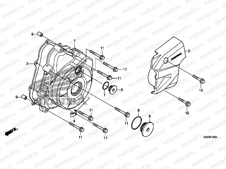 E-10 LEFT CRANKSHAFT COVER