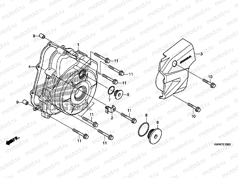 E-10 LEFT CRANKSHAFT COVER