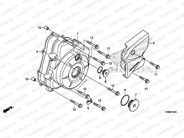 E-10 LEFT CRANKSHAFT COVER
