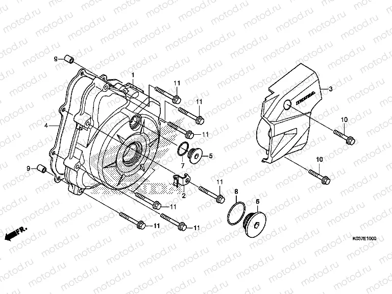 E-10 LEFT CRANKSHAFT COVER