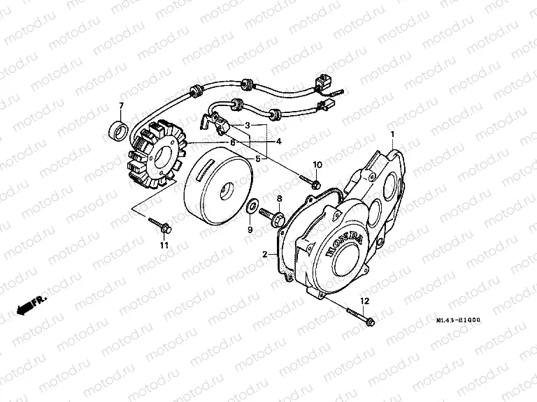 E-10 LEFT CRANKSHAFT COVER / GENERATOR