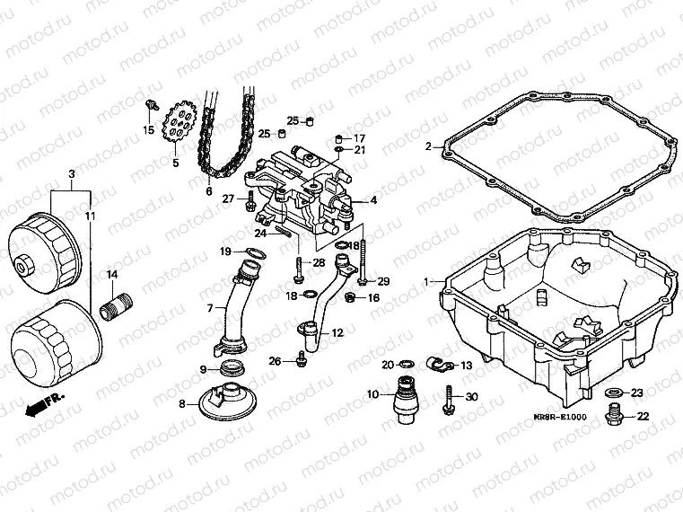 E-10 OIL FILTER / OIL PUMP / OIL TANK