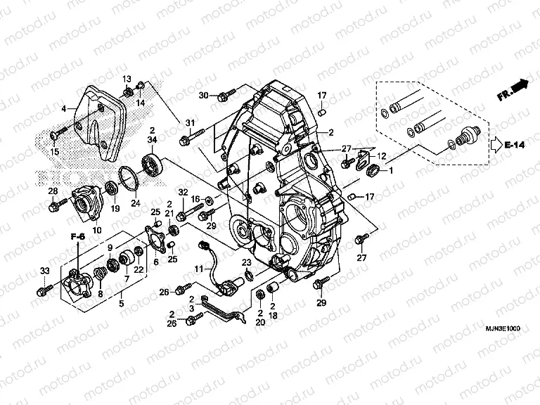 E-10 REAR CRANKCASE COVER