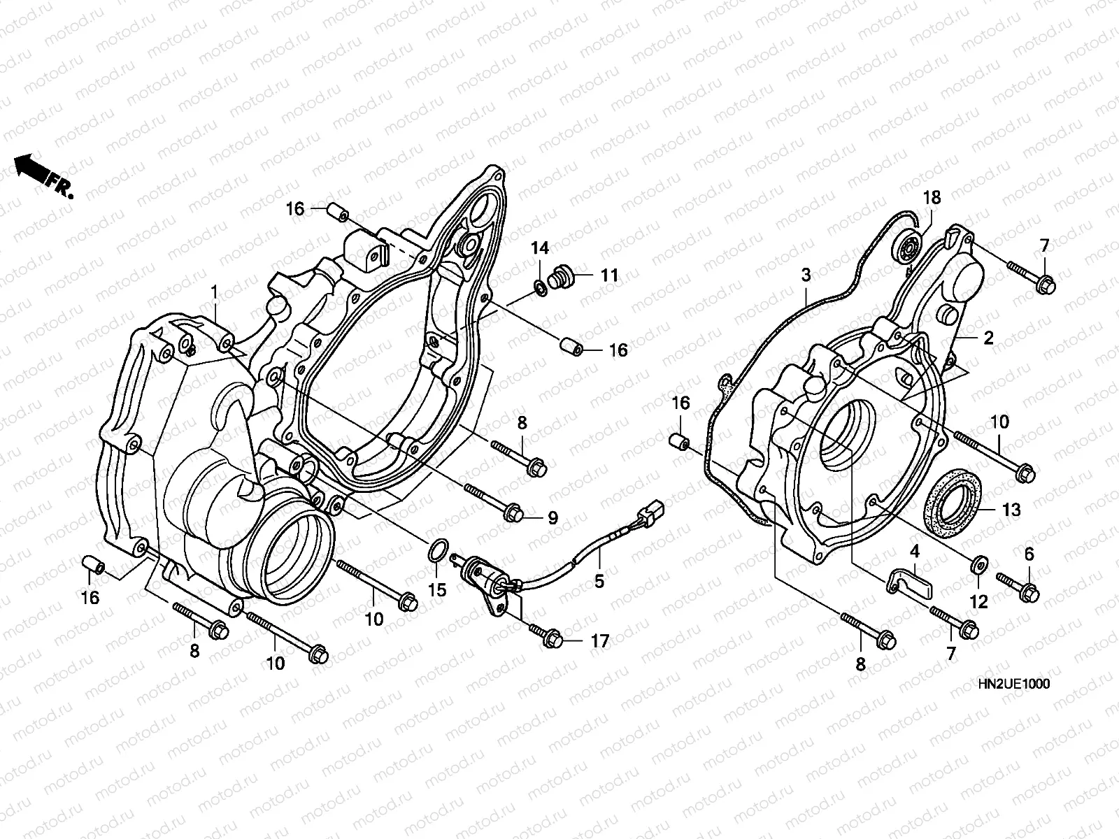 E-10 REAR CRANKCASE COVER