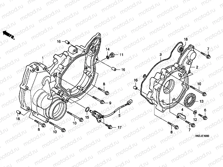 E-10 REAR CRANKCASE COVER