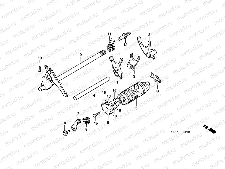 E-10 TRANSMISSION DRUM / GEAR SWITCH FORK