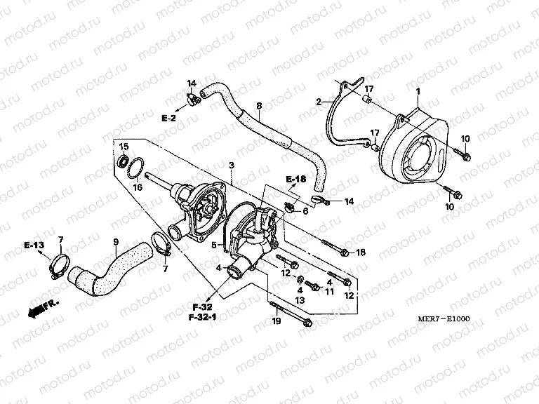 E-10 WATER PUMP (CBF600S6 / SA6 / N6 / NA6)