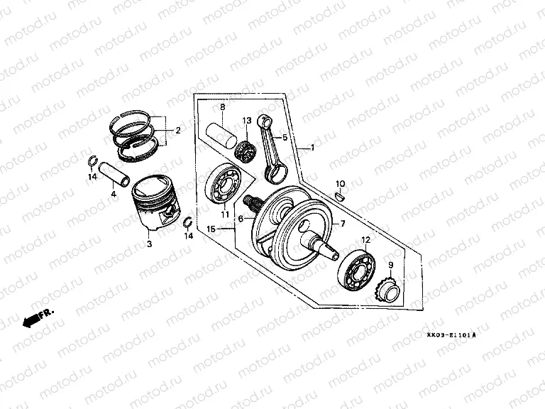 E-11-1 CRANKSHAFT / PISTON / BALANCER (2)