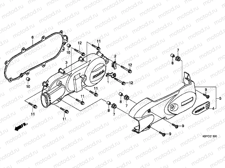 E-11-1 LEFT CRANKSHAFT COVER (SC125A)