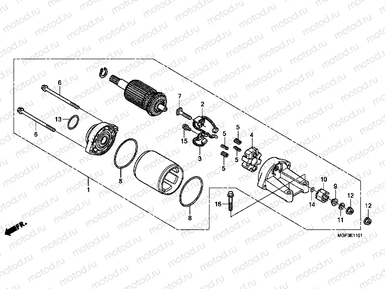 E-11-1 STARTER ENGINE (FJS600A9-2KO / FJS600AB / DB)