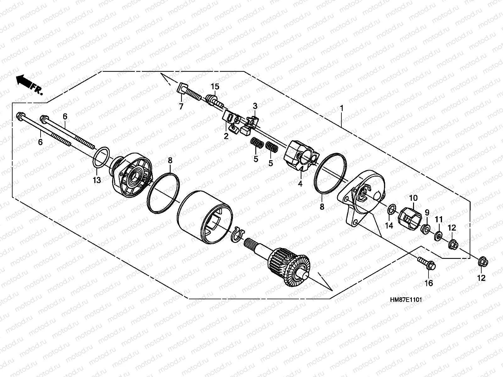 E-11-1 STARTING MOTOR(TRX250TM8/ 9,TRX250TE8/9)
