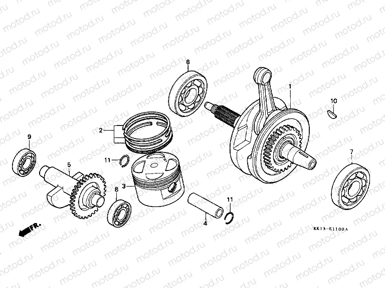 E-11 CRANKSHAFT / PISTON