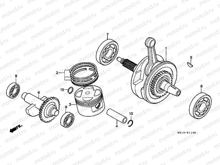 E-11 CRANKSHAFT / PISTON