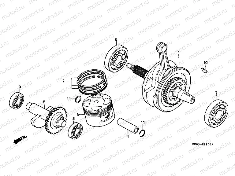 E-11 CRANKSHAFT / PISTON / BALANCER (1)